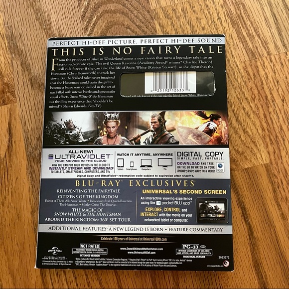 EUC Snow White & The Huntsman Blu-Ray + DVD + Digital Copy - Picture 9 of 9